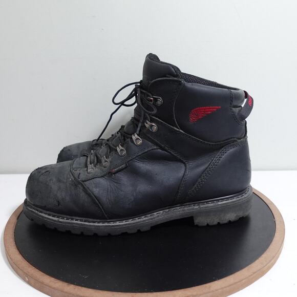 Red Wing Boots Mens Size 11.5 Black‎ Leather Work Steel Toe Vibram Sole EH ASTM - Picture 5 of 10